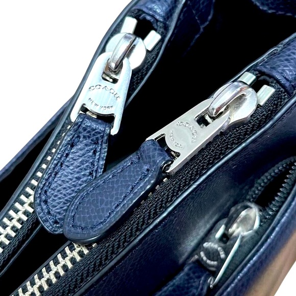 Coach Metropolitan Perry Blue Leather Laptop Bag Large - Picture 10 of 16